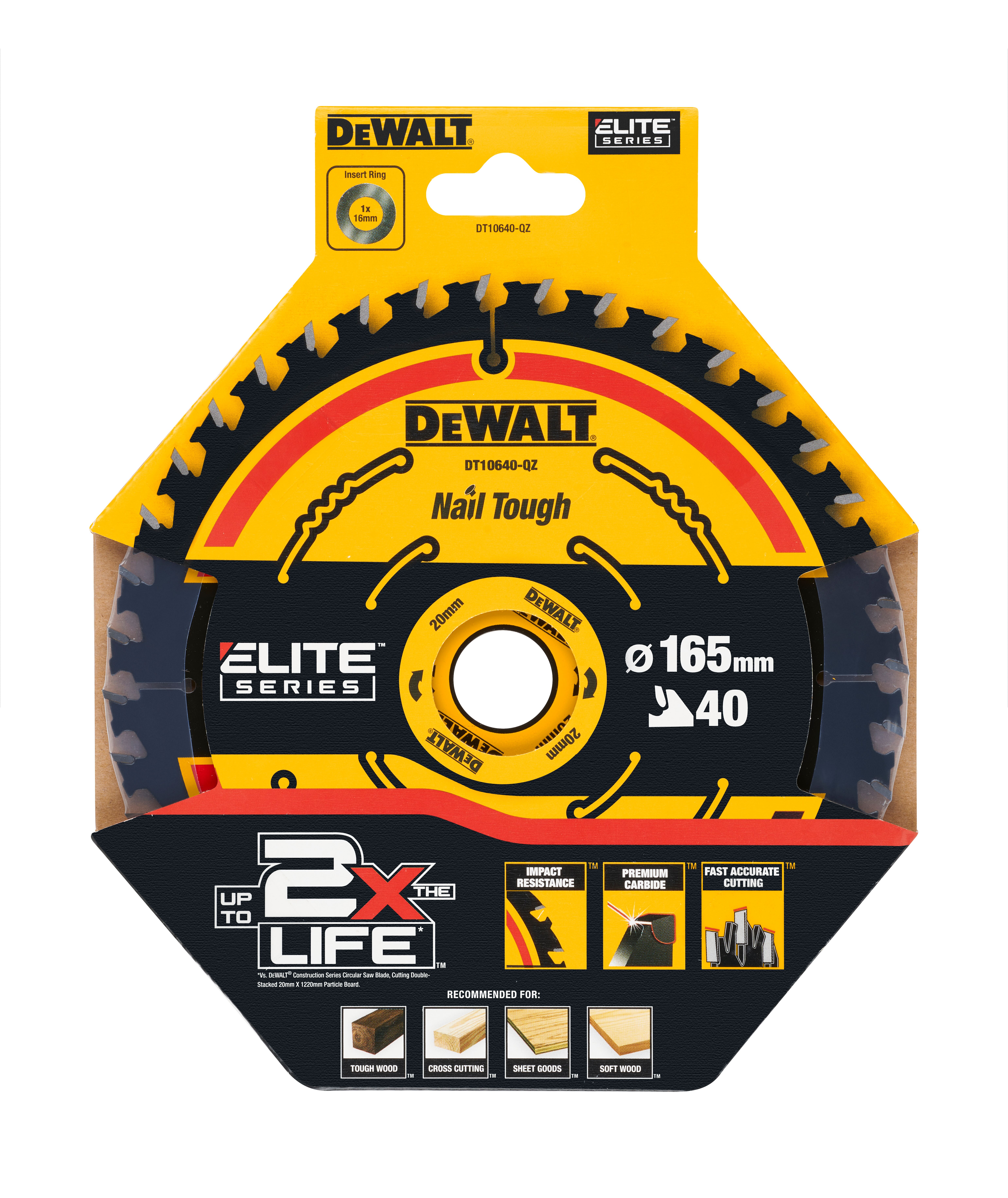 Пильный диск DEWALT EXTREME DT10640, 165/20 мм.