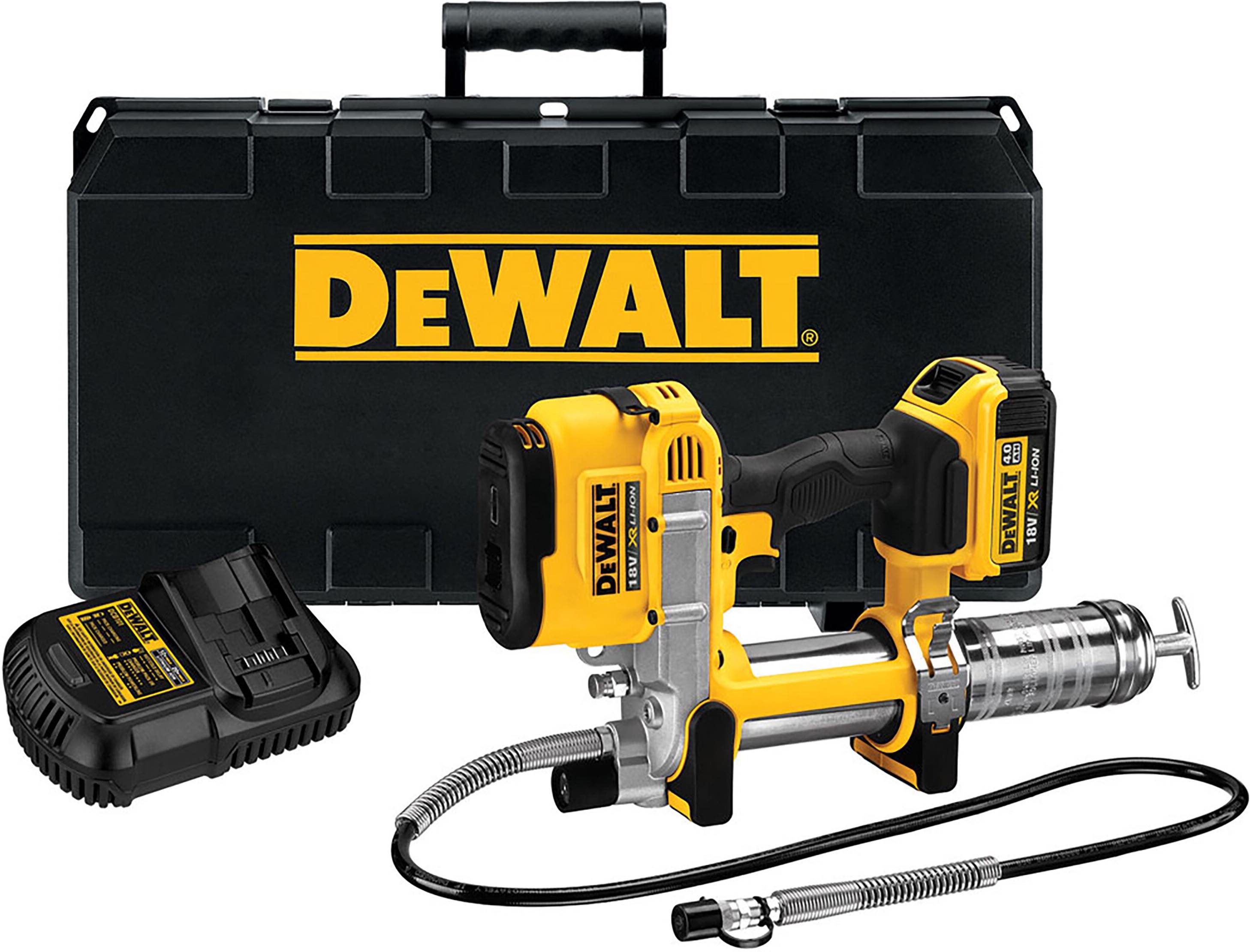 Аккумуляторный смазочный пистолет DEWALT DCGG571M1, 18 В, 690 бар, с АКБ 4 Ач и ЗУ, в кейсе
