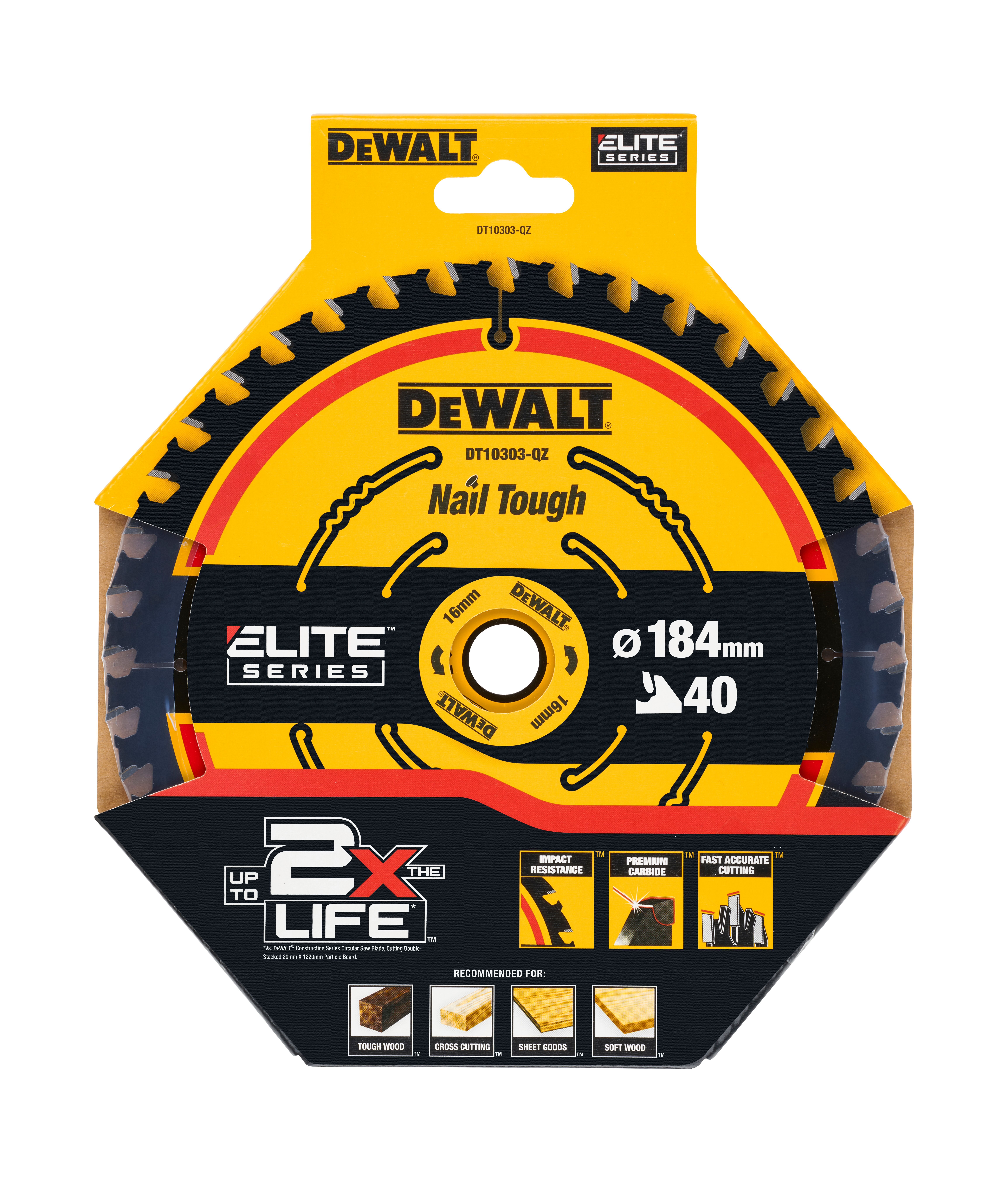 Диск пильный по дереву DEWALT EXTREME 184х16х0.99 мм (DT10303-QZ)