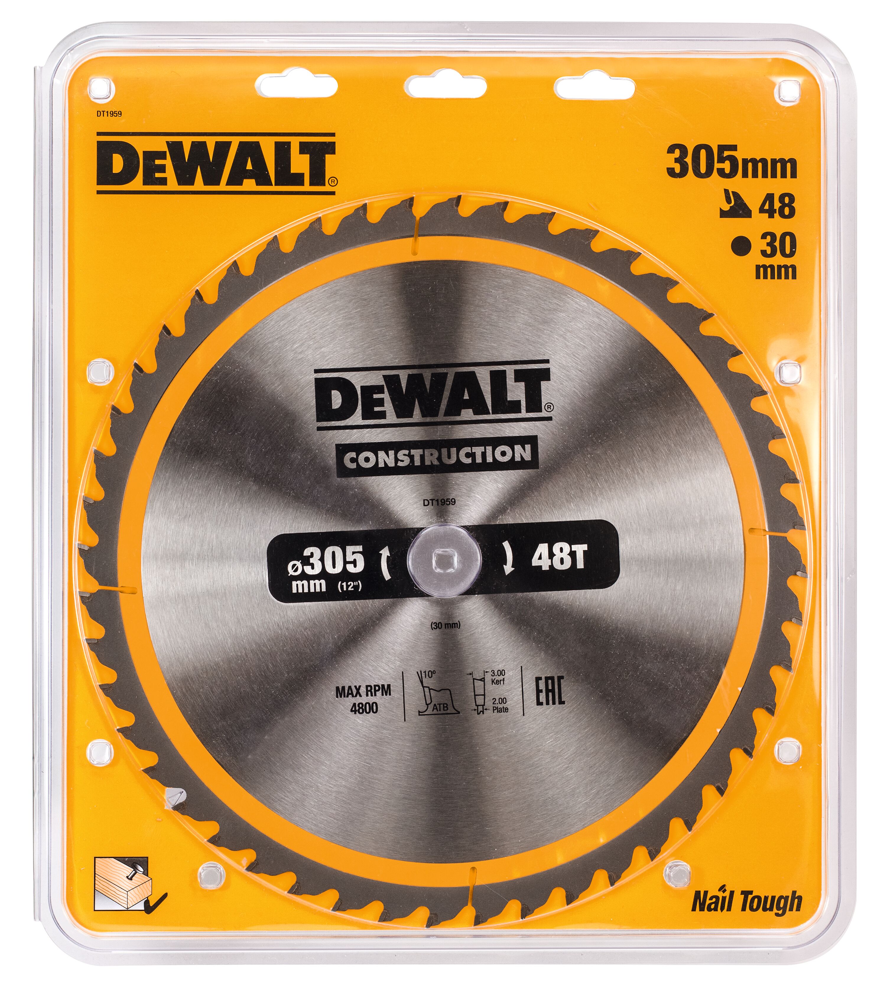 Диск пильный по дереву DEWALT CONSTRUCTION, 305х30х2 мм (DT1959-QZ)