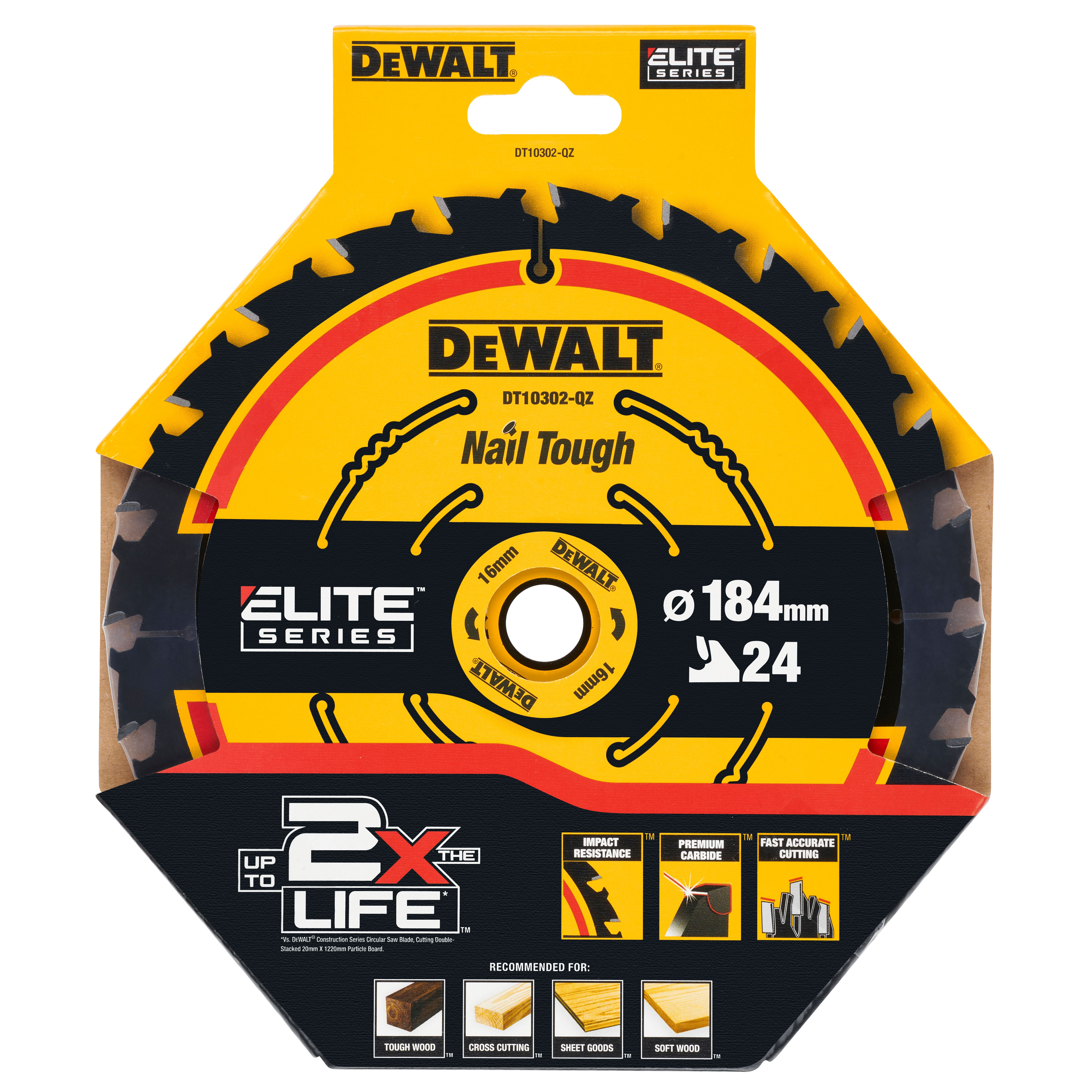 Диск пильный по дереву DEWALT EXTREME 184х16х мм (DT10302-QZ)