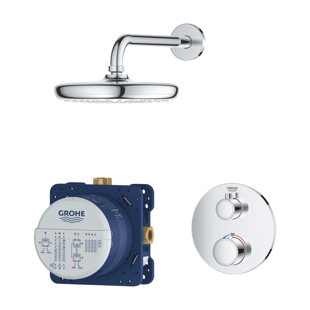 Душевой набор GROHE Grohtherm с Tempesta 210, 1 режим, 9,5 л/мин, хром (34726000)