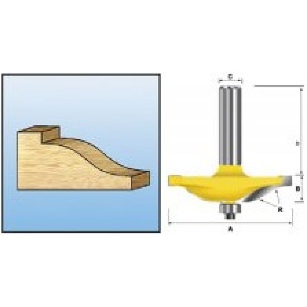 Фреза фигирейная горизонтальная Makita 50, 8х12, 7х12х38х2Т, D-11879