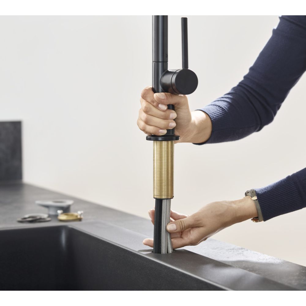 Смеситель для кухонной мойки hansgrohe Talis M54 210, с вытяжным душем 2jet, sBox 72801670, матовый черный