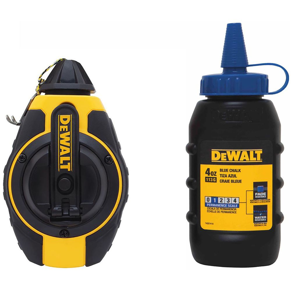 Разметочный комплект DEWALT DWHT47373L: катушка со шнуром, 30 м, и порошковый мел, синий, 113 г