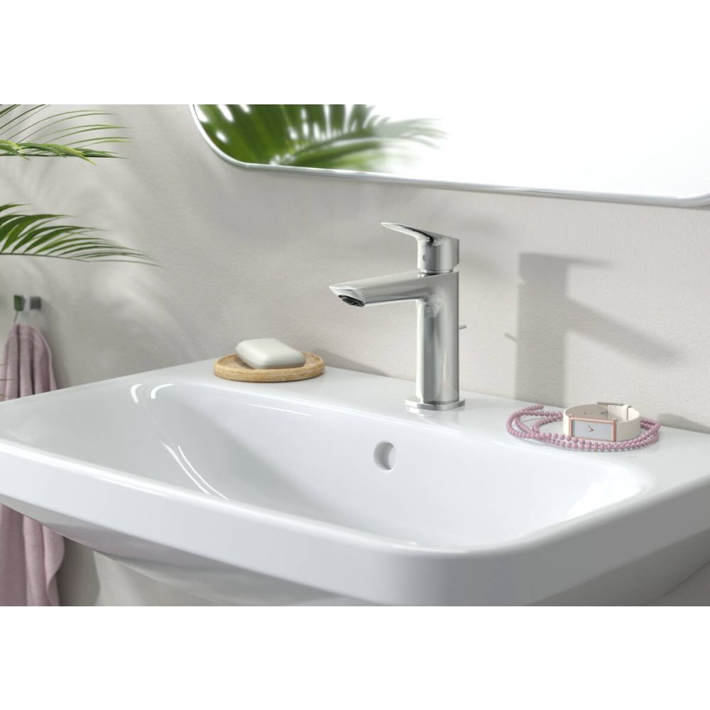 Смеситель для раковины hansgrohe Logis 110 Fine, со сливным клапаном Push-Open 71252000, хром
