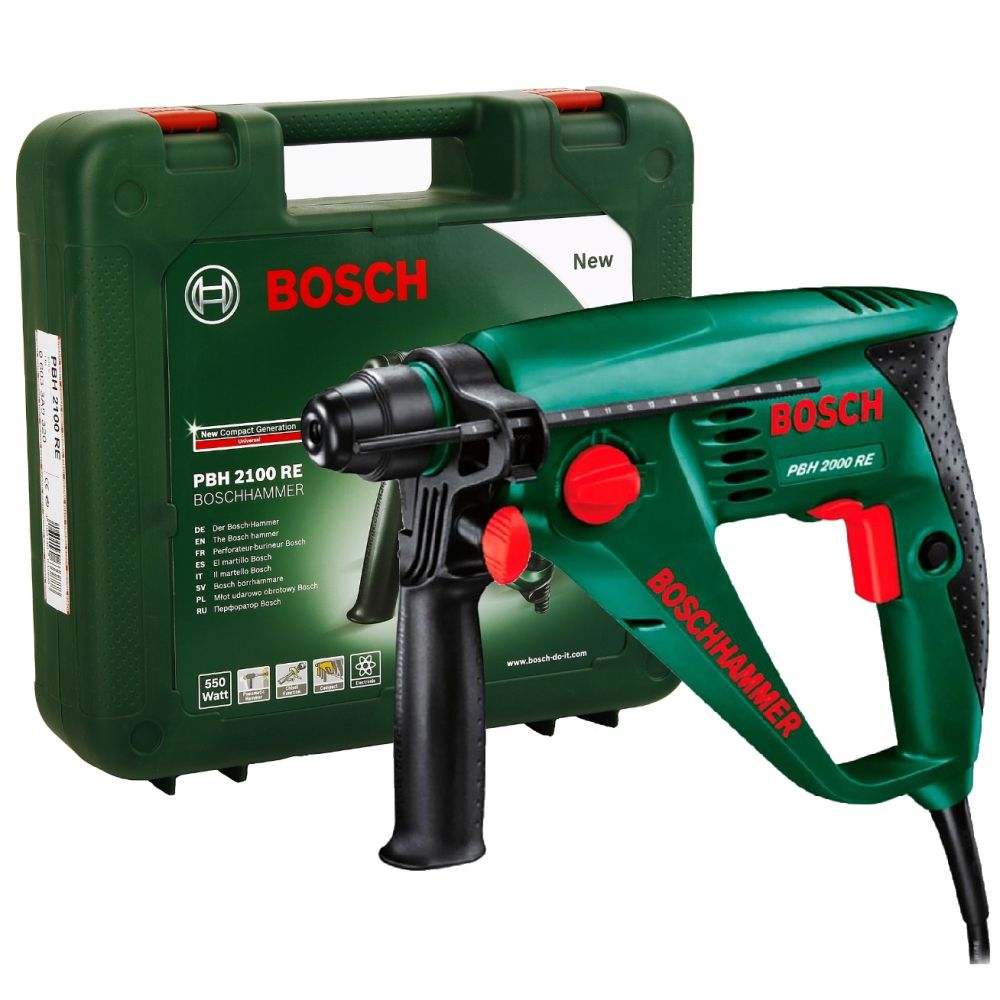 Сетевой перфоратор Bosch PBH 2100 RE, 560 Вт, 1.5 Дж, 5800 уд/мин, в кейсе, 06033A9320