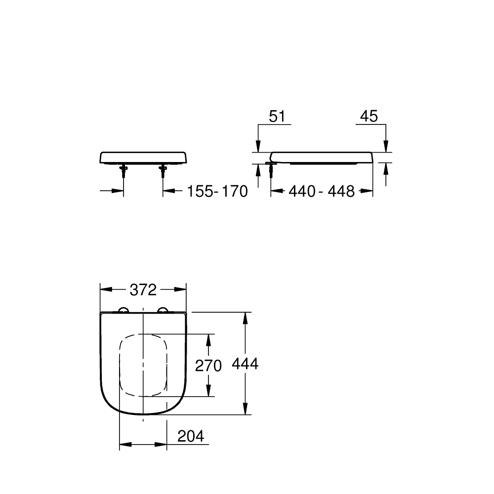 Унитаз подвесной компактный GROHE Euro Ceramic с сиденьем, альпин-белый (NW0354)