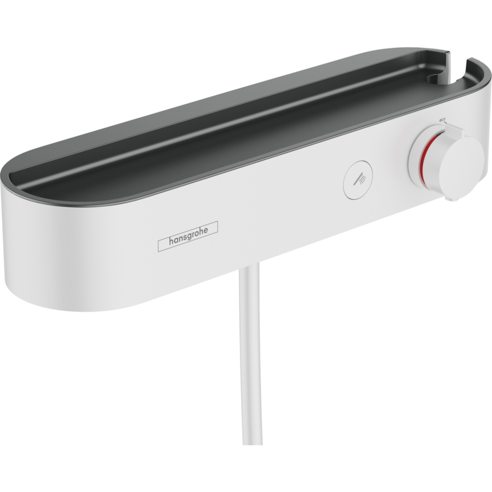 Термостат для душа hansgrohe ShowerTablet Select 400 внешнего монтажа, с полочкой 24360700, матовый белый