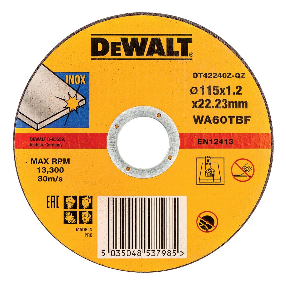 Круг отрезной DEWALT INDUSTRIAL DT42240Z, по металлу, 115 x 22.2 x 1.2 мм, тип 1