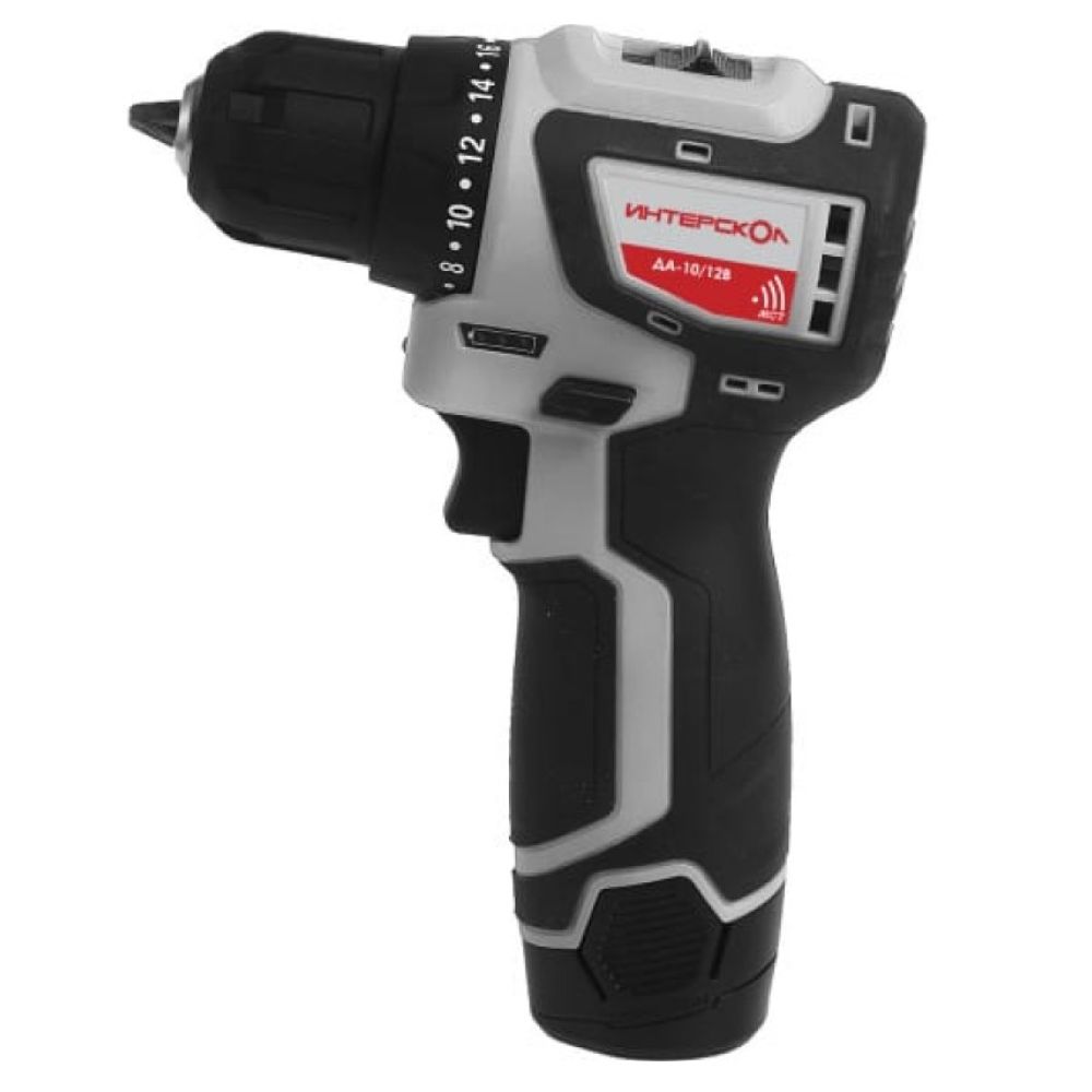 Аккумуляторная дрель-шуруповерт ИНТЕРСКОЛ МиниМАКС ДА-10/12В 36, 12 В, 1450 об/мин, с 2 АКБ 1.5 Ач и ЗУ (687.1.2.70)