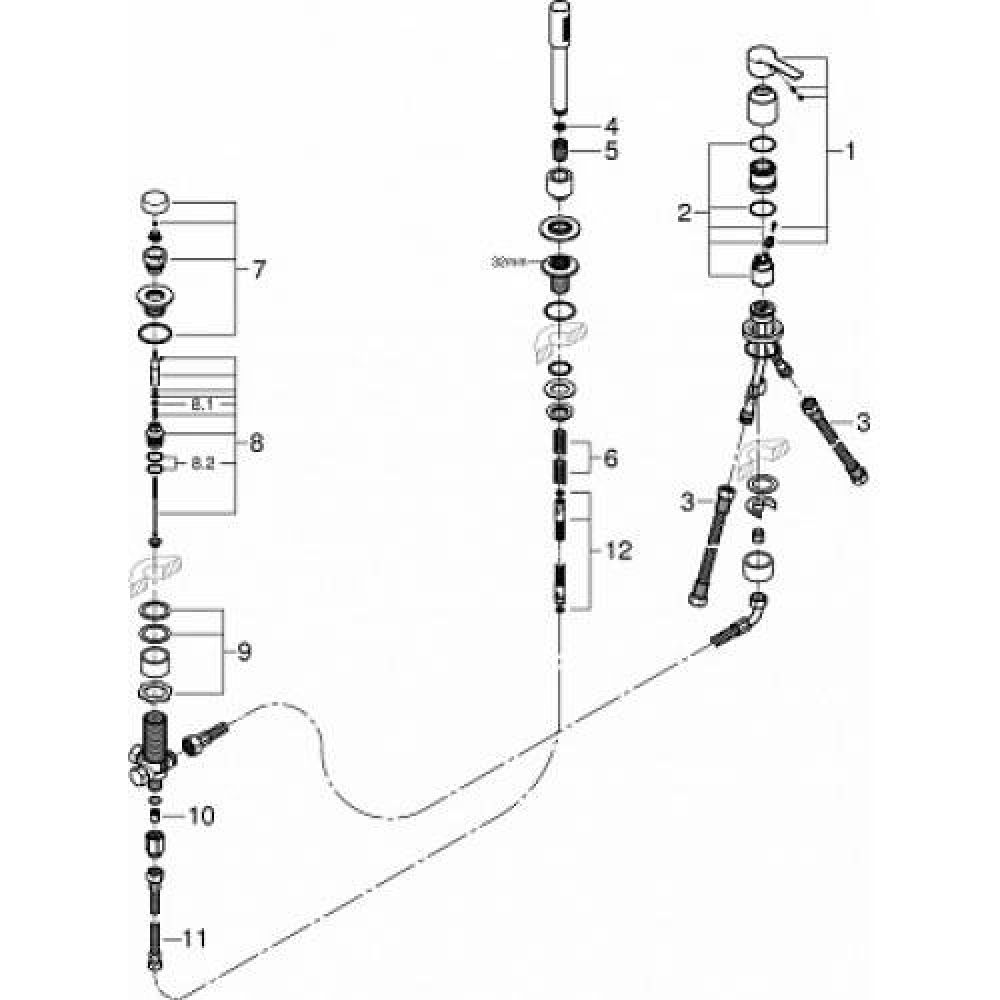 Смеситель для ванны GROHE Lineare на 3 отверстия, хром (19965001)