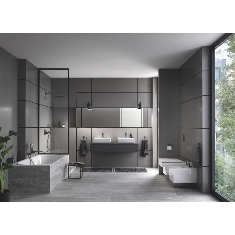 Смеситель для биде GROHE Eurocube с донным клапаном, темный графит матовый (23138AL0)
