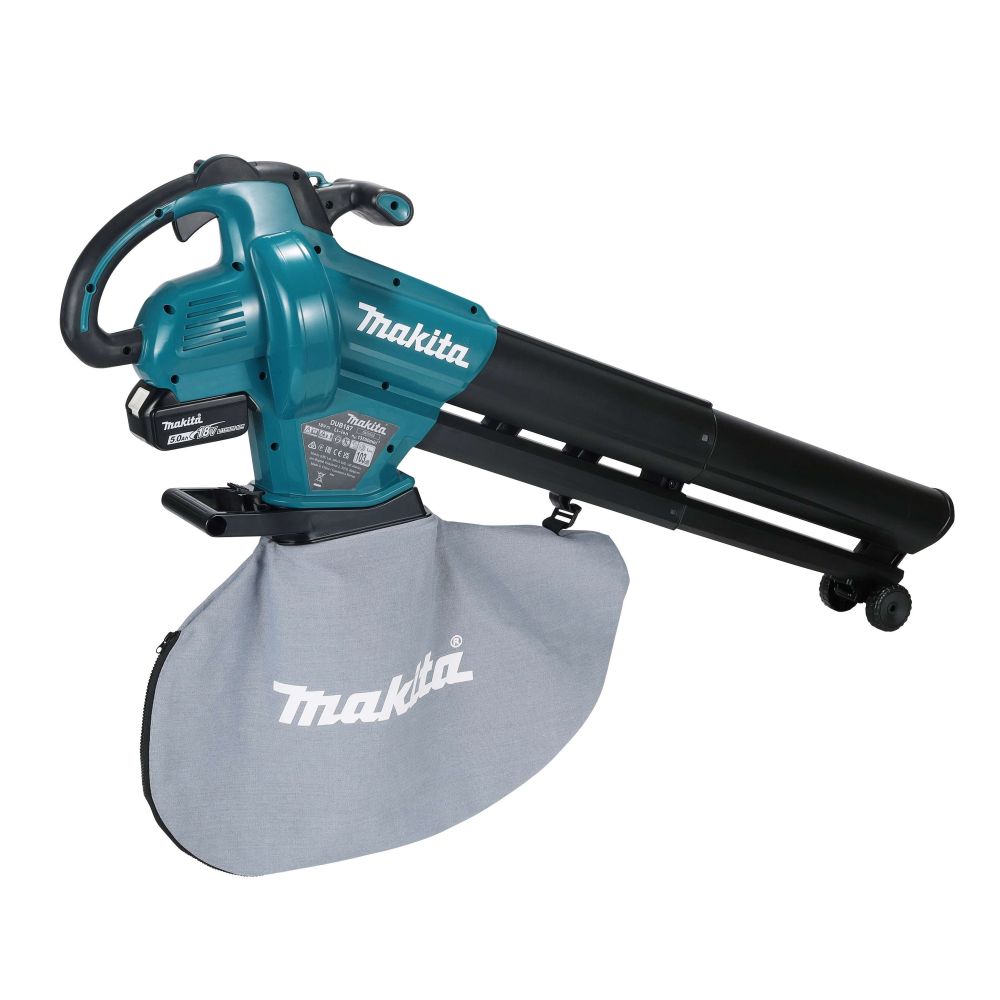 Аккумуляторная воздуходувка Makita DUB187T001, 18 В, 252 м³/ч, с АКБ 5 Ач и ЗУ