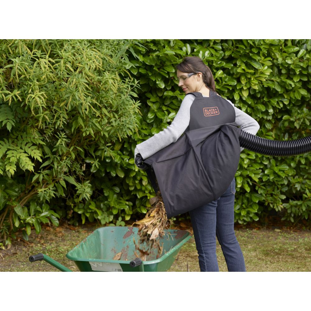 Воздуходув/пылесос садовый сетевой мусоросборник-рюкзак BLACK+DECKER BEBLV290, 2900 Вт, 55 л.