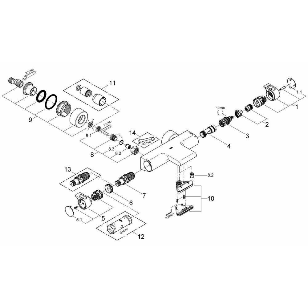 Термостат для ванны GROHE Grohtherm 2000 NEW, хром (34176001)