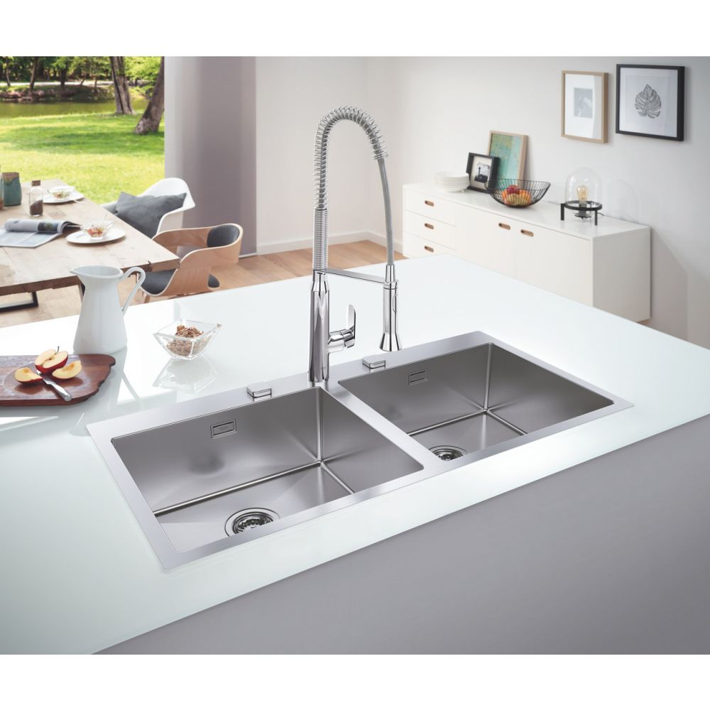 Мойка GROHE K800 с двумя чашами, нержавеющая сталь (31585SD1)