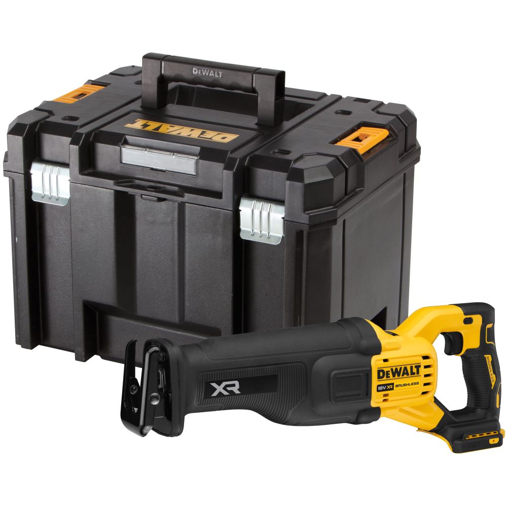Аккумуляторная сабельная пила DEWALT DCS386NT, 18/54 В, 3000 ход/мин, 28.6 мм, без АКБ и ЗУ, в кейсе TSTAK (DCS386NT-XJ)
