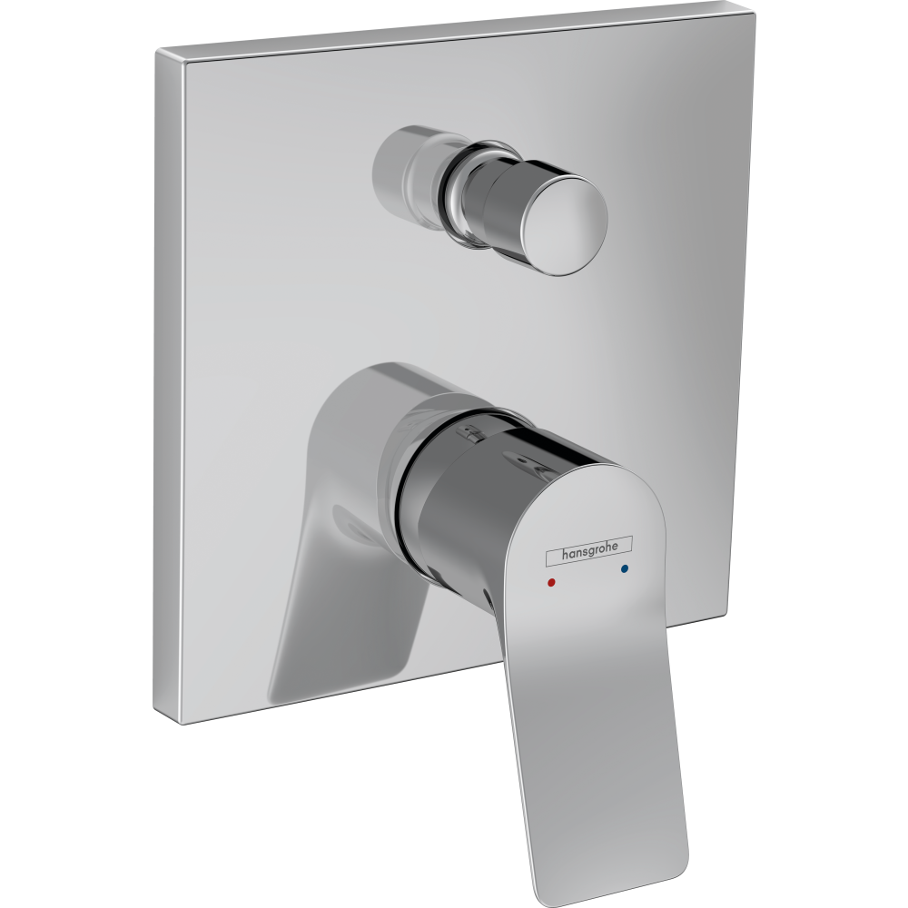 Внешняя часть смесителя для ванны hansgrohe Vivenis скрытого монтажа, со встроенной защитной комбинацией EN1717 75416000, хром