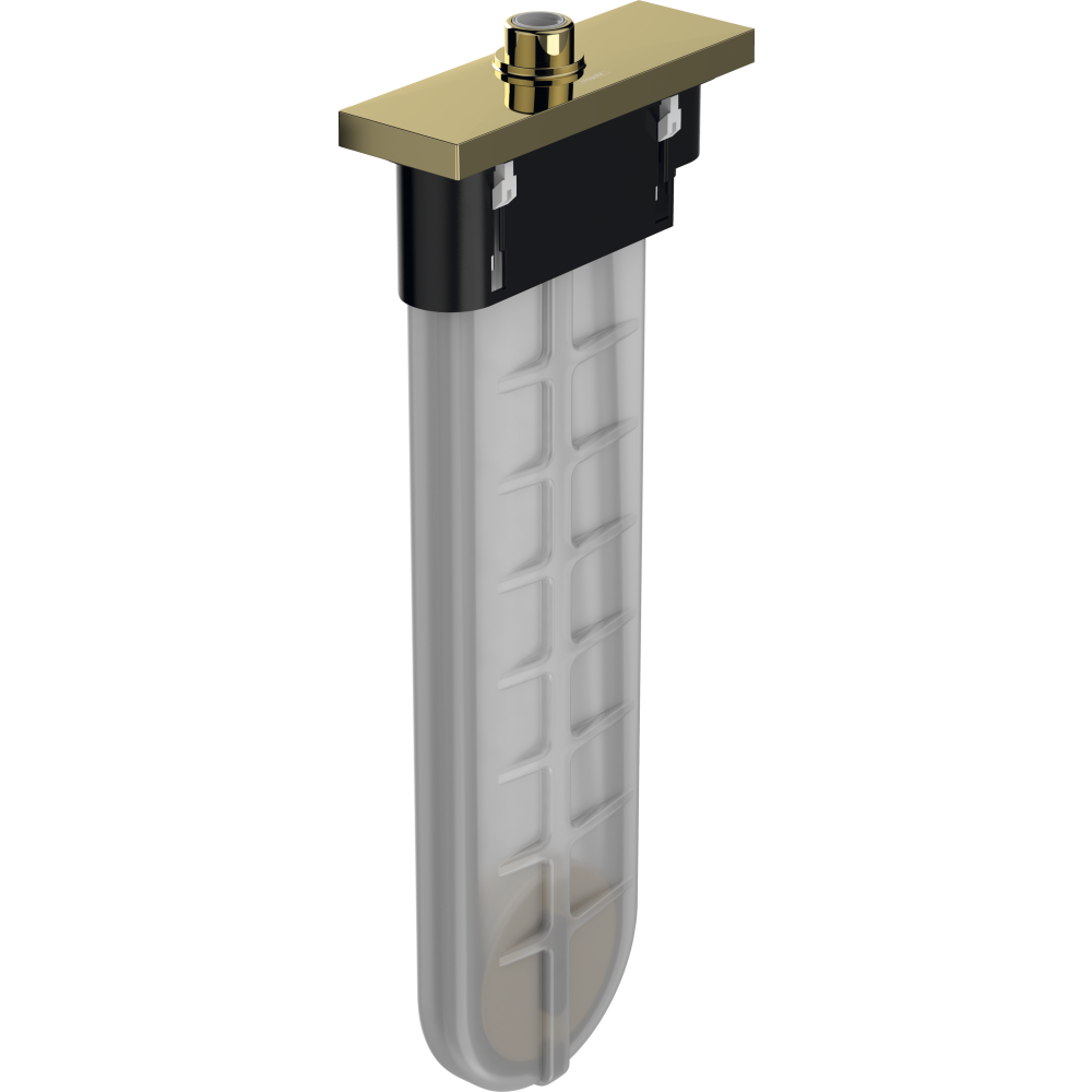 Внешняя монтажная часть hansgrohe sBox с прямоугольной розеткой 28010990, полированное золото