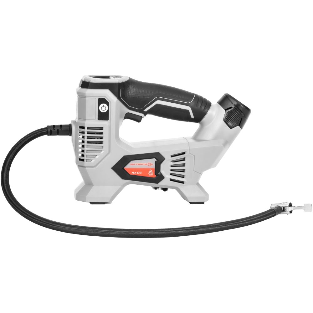 Аккумуляторный компрессор ИНТЕРСКОЛ АКА-8/12ЭМ, 12 В, 10.3 бар, 60 л/мин, с 2 АКБ 2 Ач и ЗУ