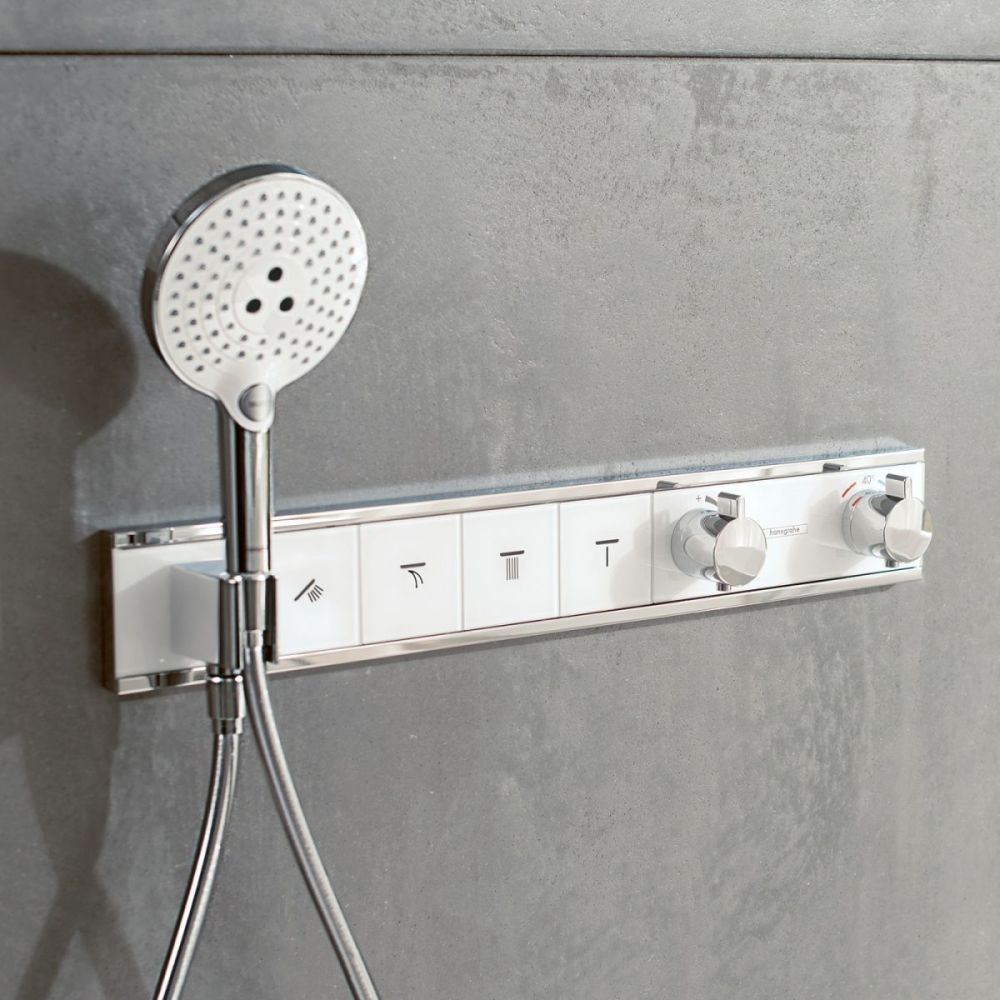 Внешняя часть термостата для душа hansgrohe RainSelect скрытого монтажа на 4 потребителя 15357000, хром