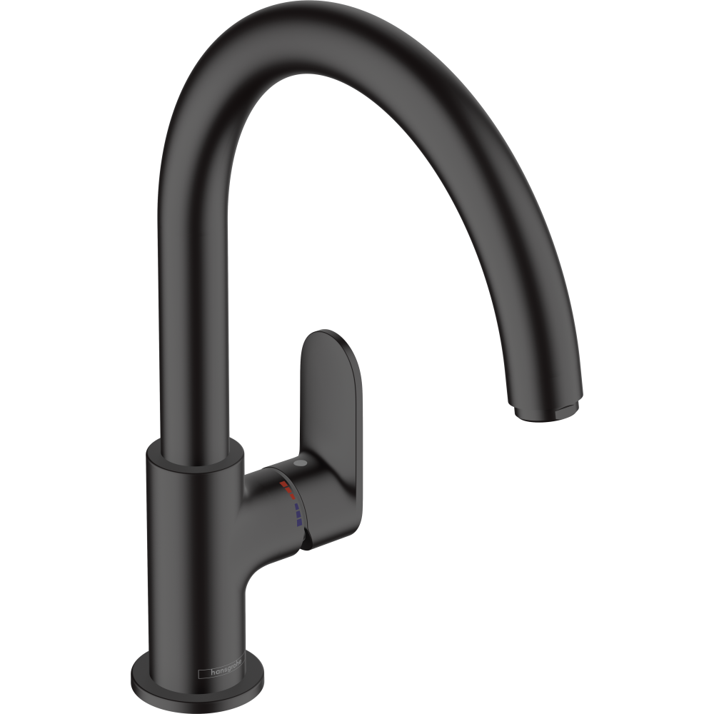 Смеситель для кухонной мойки hansgrohe Vernis Blend M35 260, с поворотным изливом 71870670, матовый черный