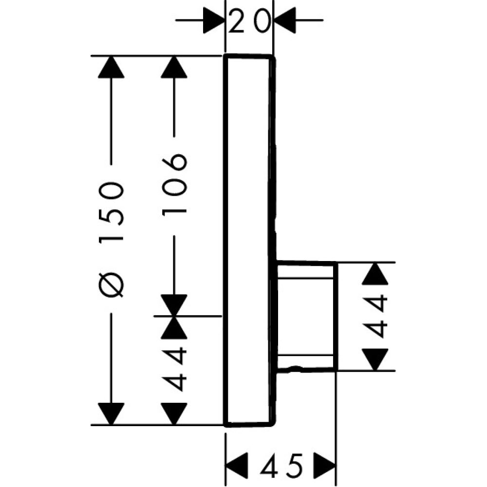 Внешняя часть смесителя для душа hansgrohe ShowerSelect S скрытого монтажа на 2 потребителя 15748000, хром