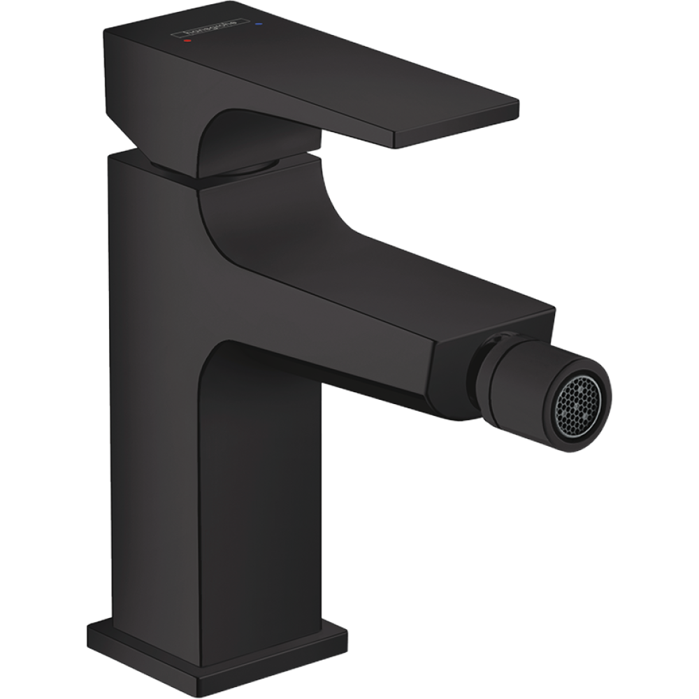 Смеситель для биде hansgrohe Metropol со сливным клапаном Push-Open 32520670, матовый черный