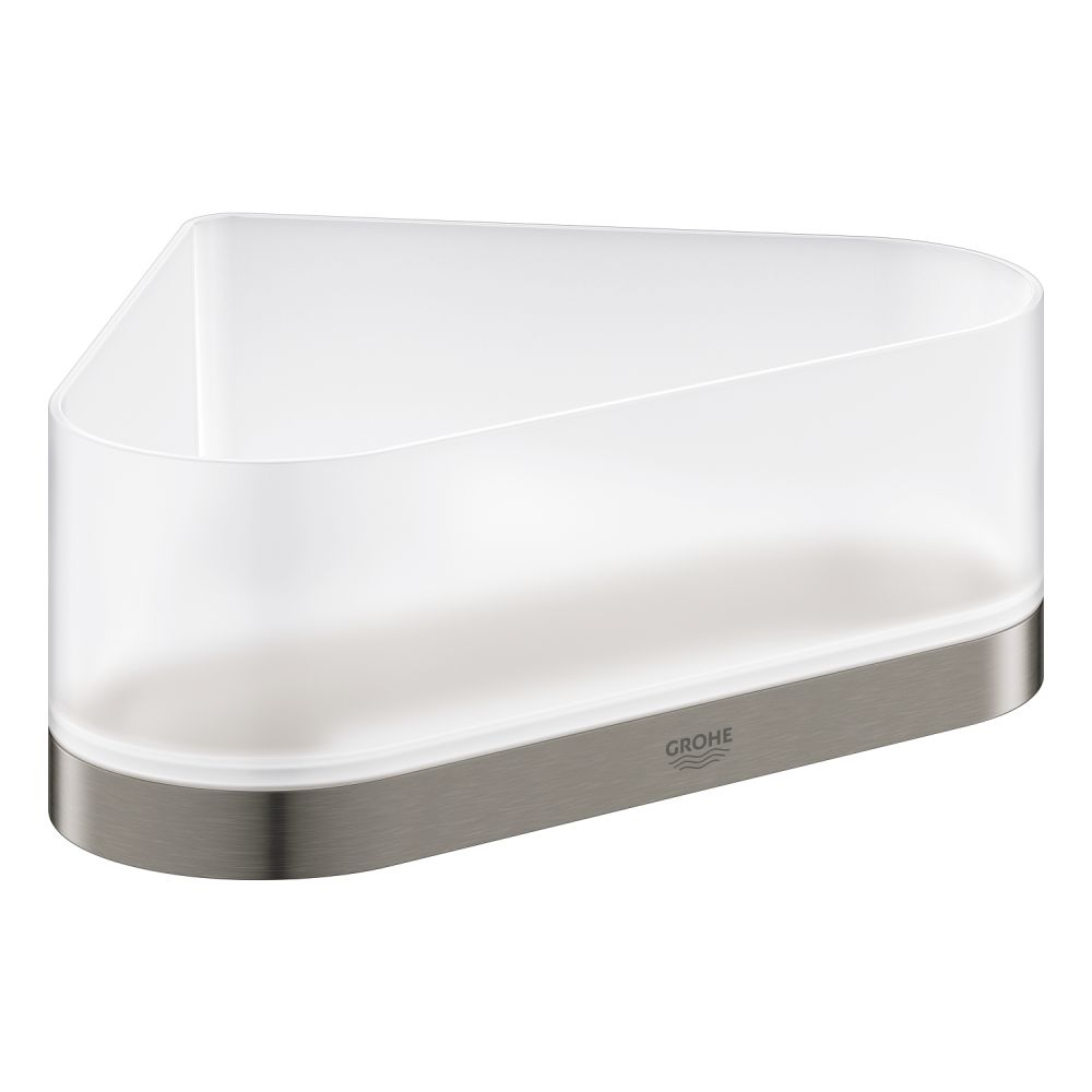 Полочка для душа GROHE Selection, угловая с держателем, темный графит матовый (41038AL0)