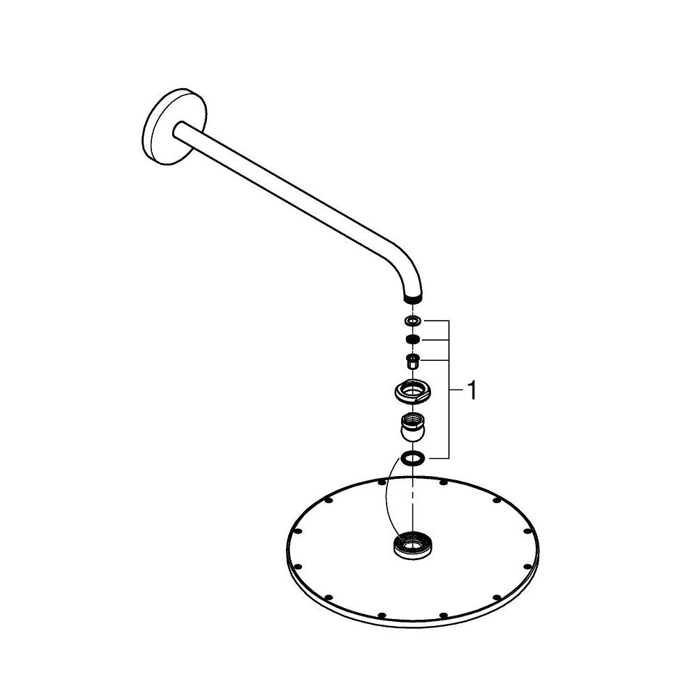 Верхний душ GROHE Rainshower 310, 12,5 л/мин, 1 режим, 422 мм, хром (26257000)