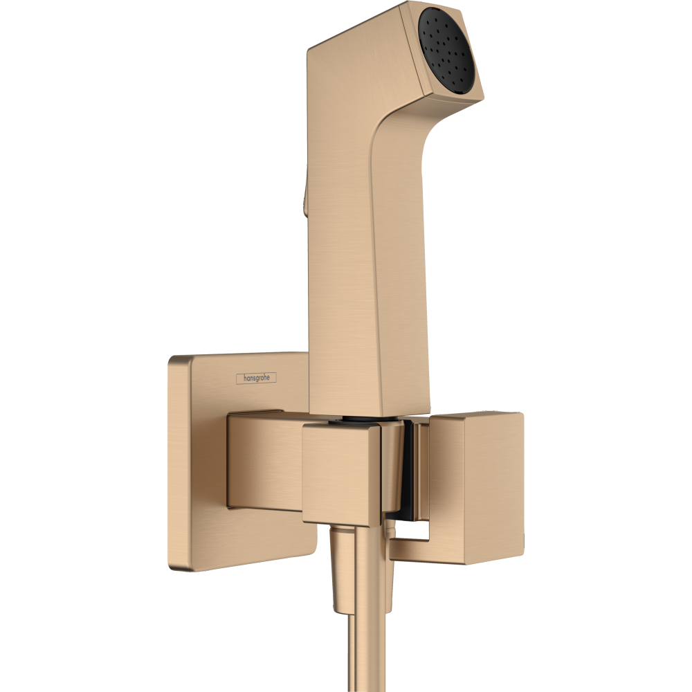 Гигиенический душ hansgrohe 1jet E со смесителем, держателем и шлангом 125 см 29233140, шлифованная бронза