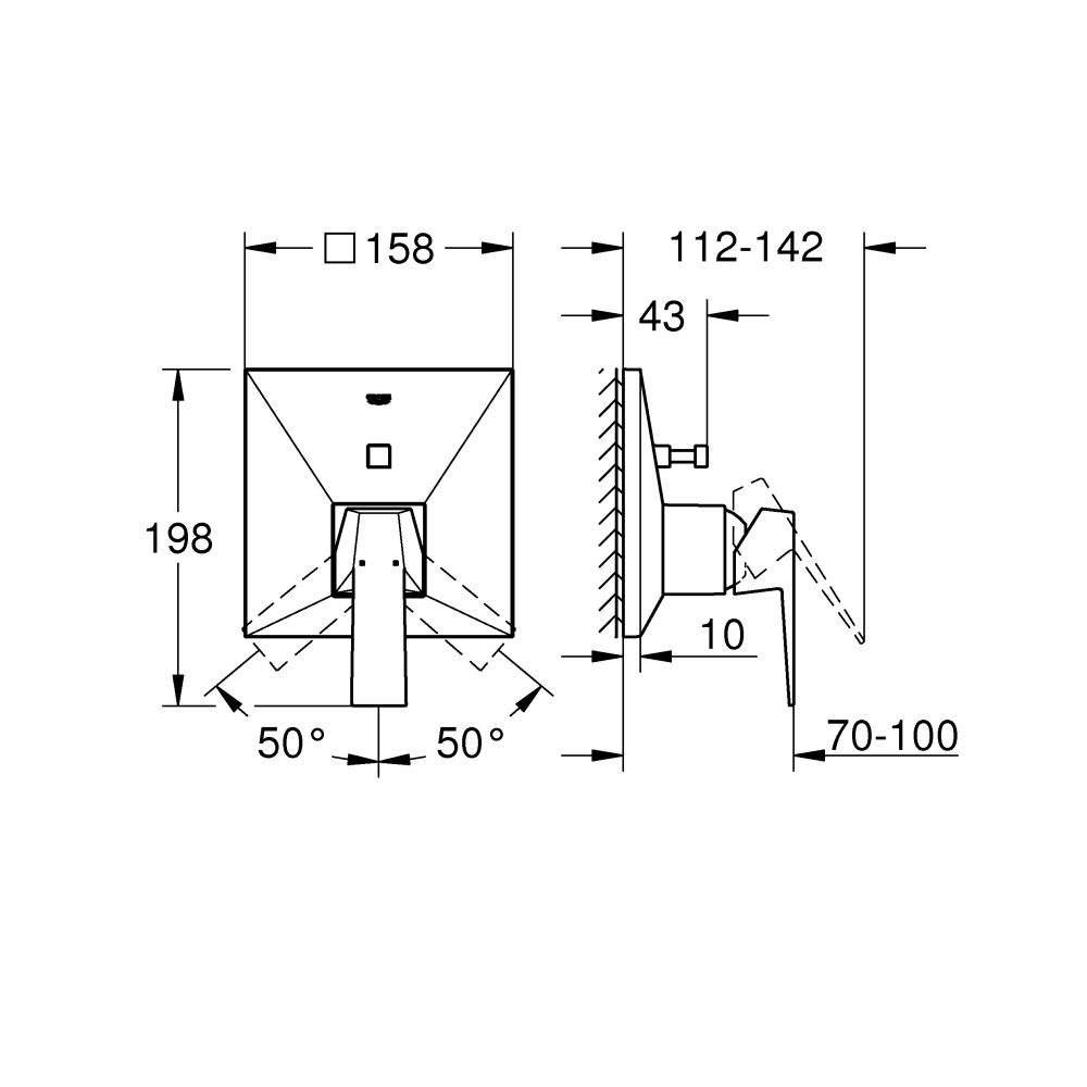 Внешняя часть смесителя для ванны GROHE Allure Brilliant с переключателем на 2 положения, хром (24072000)