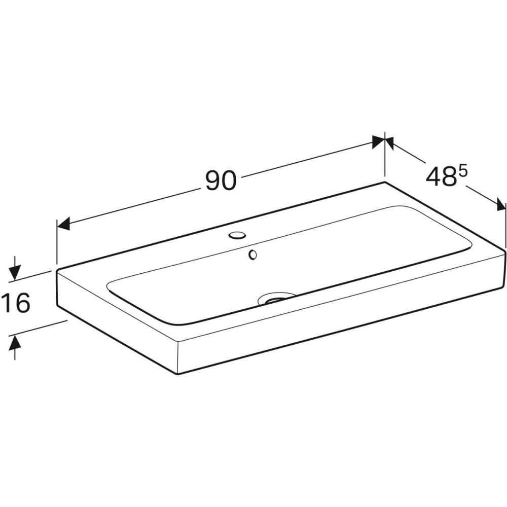 Раковина Geberit Icon 90 см, белый, 124090000