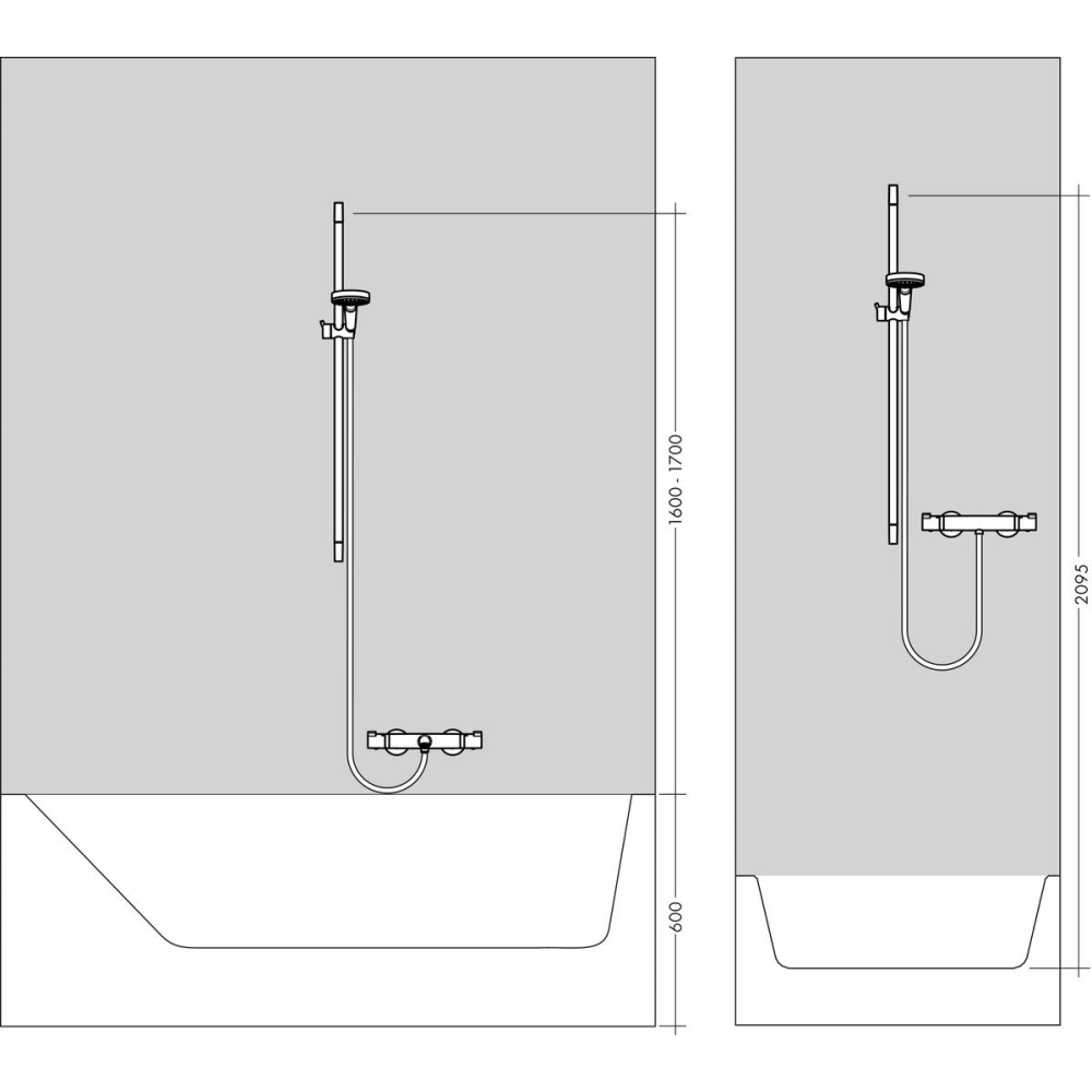 Душевая штанга hansgrohe Unica C 65 см со шлангом 27611000, хром