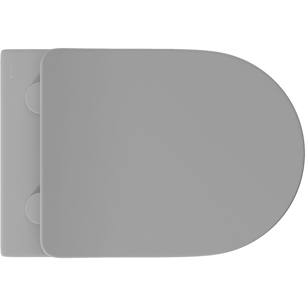 Унитаз подвесной Aqueduto CONE 525*360 безободковый, сиденье с микролифтом, серый матовый (CON0130)