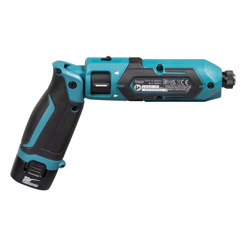 Аккумуляторная ударная отвертка Makita 7.2В, 1/4", 25 Нм, 0 – 2 450 об/мин, TD022DSE