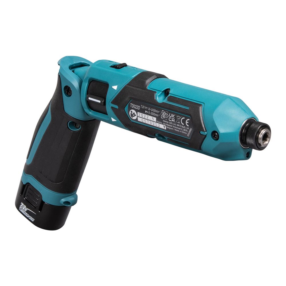 Аккумуляторная ударная отвертка Makita 7.2В, 1/4", 25 Нм, 0 – 2 450 об/мин, TD022DSE