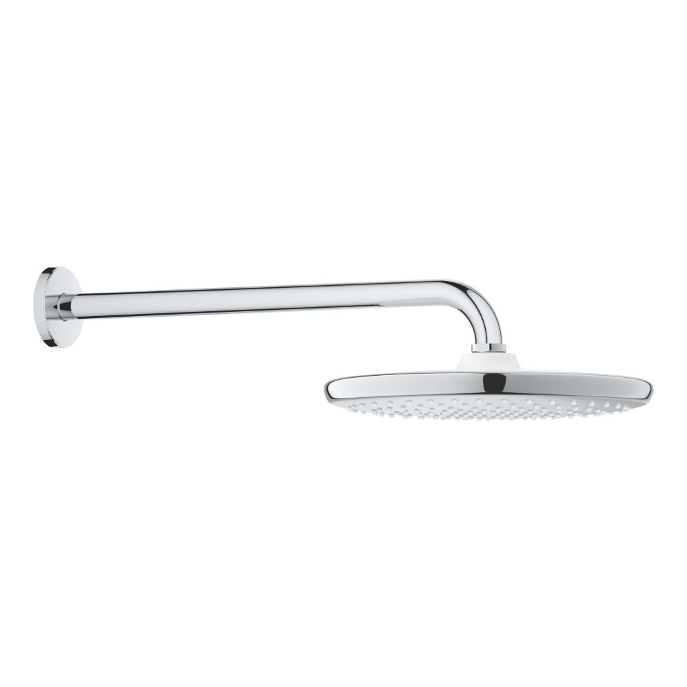 Верхний душ GROHE Tempesta 250, 9,5 л/мин, 1 режим, 380 мм, хром/белый (26668000)