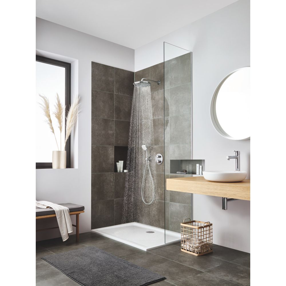 Верхний душ GROHE Tempesta 250, 9,5 л/мин, 1 режим, 380 мм, хром/белый (26668000)