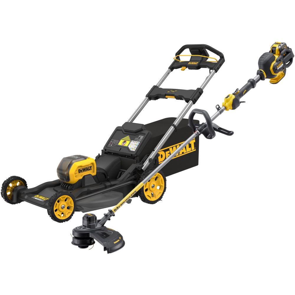 Аккумуляторный набор садовой техники DEWALT, 54 В: газонокосилка DCMWSP550 + триммер DCM571, с АКБ 4 Ач и ЗУ