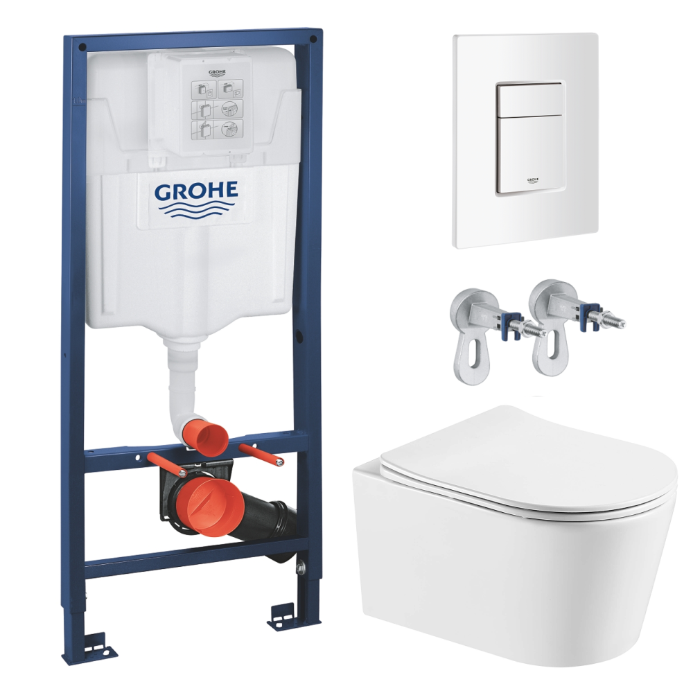 Комплект инсталляции GROHE Rapid SL 38772SH0 с унитазом Aquatek ОБЕРОН AQ1365T-00 и сиденьем с микролифтом (NW0255)