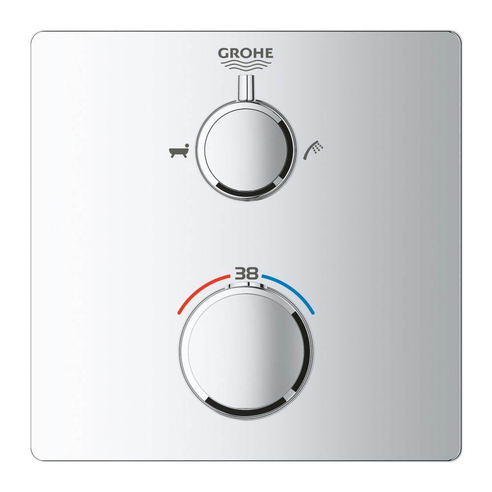 Внешняя часть термостата для ванны GROHE Grohtherm на 2 потребителя, хром (24080000)