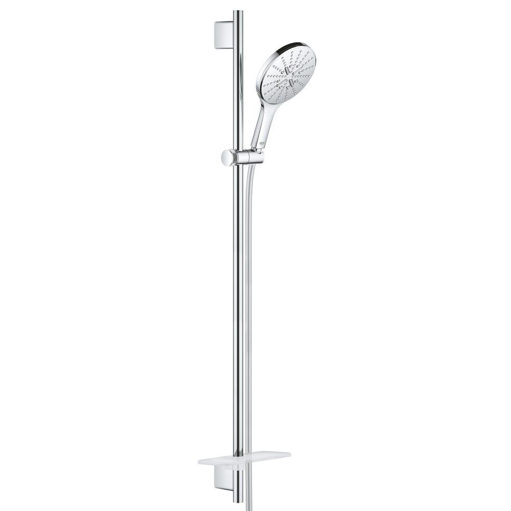 Душевой гарнитур GROHE Rainshower SmartActive 150 с мыльницей, 3 режима струи, душевая штанга 900 мм, 12 л/мин, хром (26593000)