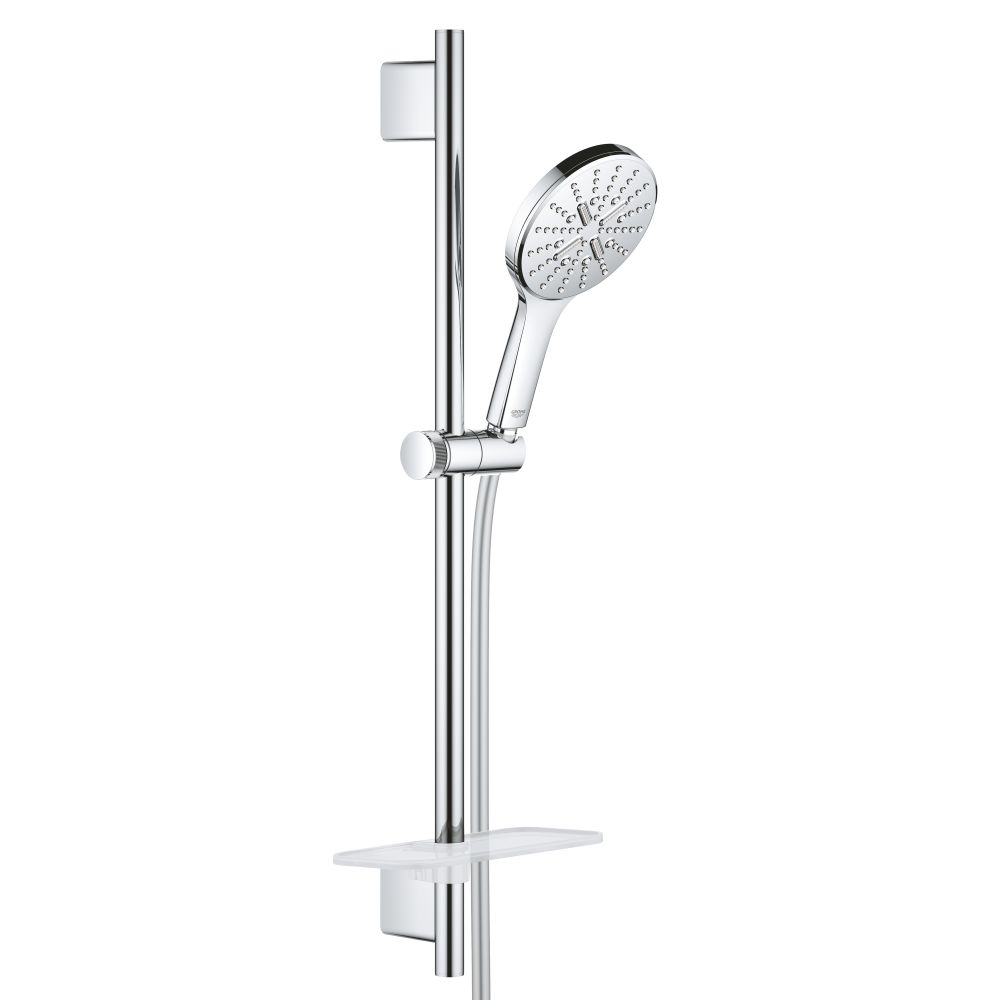 Душевой гарнитур GROHE RainShower SmartActive 130 с мыльницей, 3 режима струи, душевая штанга 600 мм, 12 л/мин, хром (26546000)