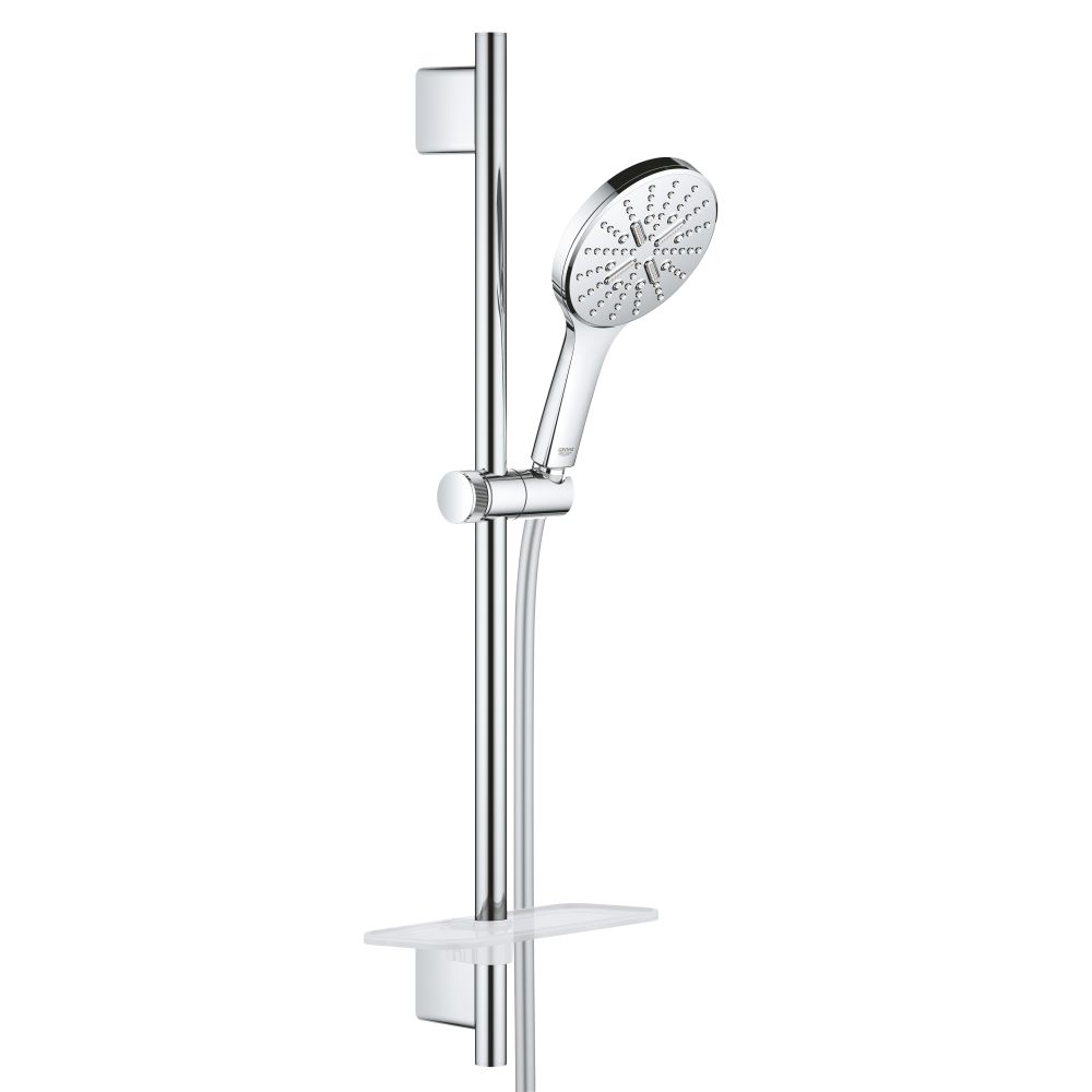 Душевой гарнитур GROHE RainShower SmartActive 130 с мыльницей, 3 режима струи, душевая штанга 600 мм, 9,5 л/мин, хром (26575000)