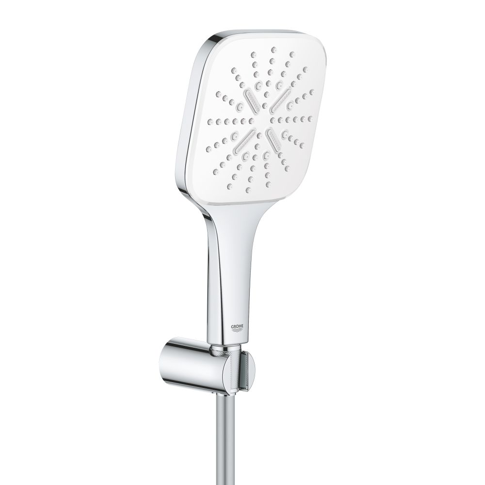 Душевой набор GROHE Rainshower SmartActive 130 Cube, 3 режима, 1500 мм, 9,5 л/мин, белая луна (26589LS0)