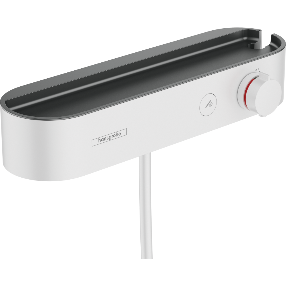 Термостат для душа hansgrohe ShowerTablet Select 400 внешнего монтажа, с полочкой 24360700, матовый белый