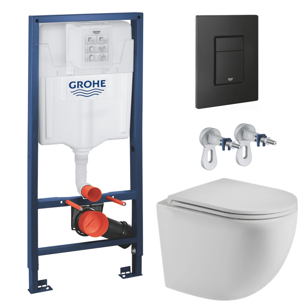 Комплект инсталляции GROHE Solido 38811KF0 с унитазом AQUAme AQM2002MW и сиденьем с микролифтом (NW0298)