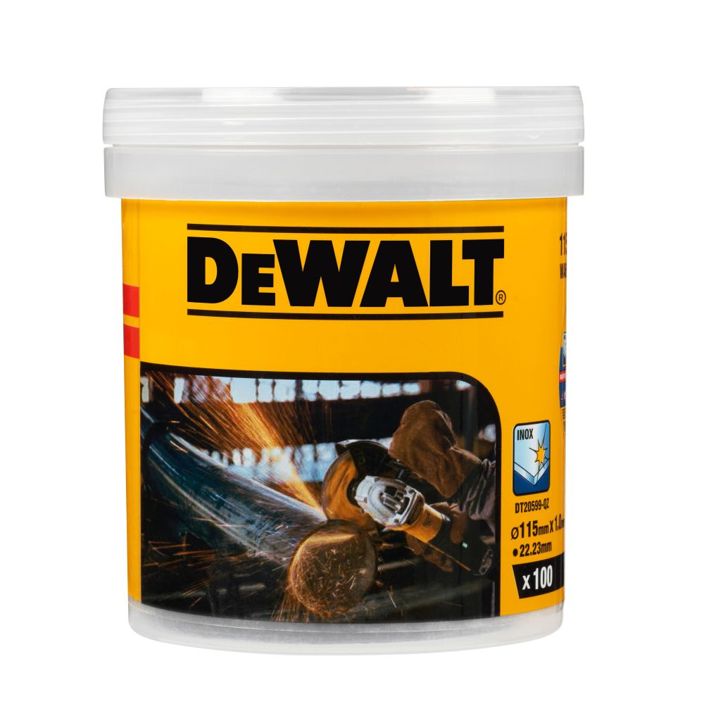 Диск отрезной DEWALT DT20599, по металлу, 115х22.23х1 мм, 100 шт. (DT20599-QZ)